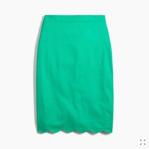 Scalloped pencil skirt (GREEN)